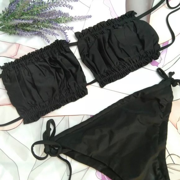 New! Sexy adustable black bikini, strapless - Picture 2 of 2
